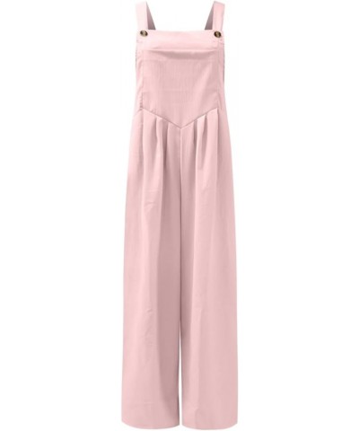 Rompers for Women Dressy, 2023 Summer Casual Wide Leg Jumpsuit Loose Fit Pants Pleated Lounge Overalls Outfits A-pink $14.25 ...