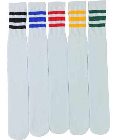 Unisex Knee High Cotton Tube Athletic Thick Socks w/Stripe Top 5 Pack: Assorted Colored Stripes $9.43 Activewear