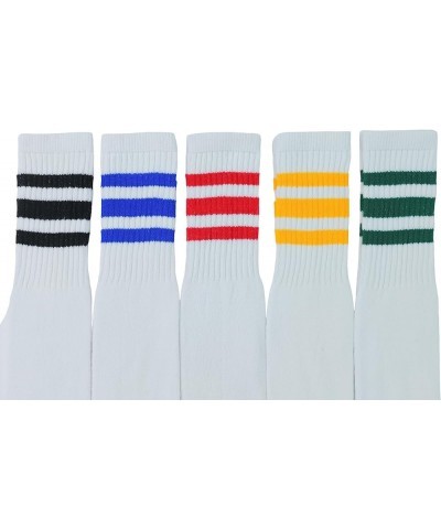 Unisex Knee High Cotton Tube Athletic Thick Socks w/Stripe Top 5 Pack: Assorted Colored Stripes $9.43 Activewear