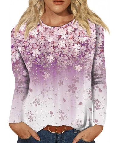 Womens Work Tops Women's Fashion Casual Longsleeve Print Round Neck Pullover Top Blouse 1-pink $10.02 Tops