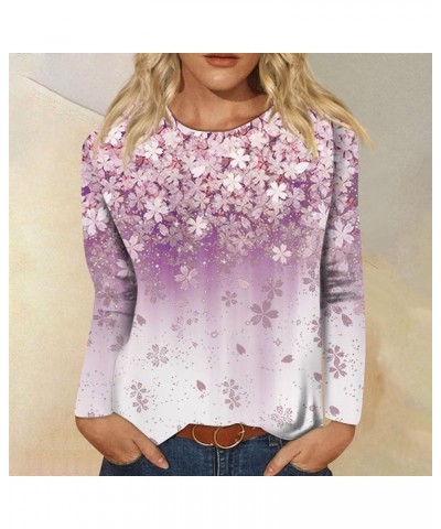 Womens Work Tops Women's Fashion Casual Longsleeve Print Round Neck Pullover Top Blouse 1-pink $10.02 Tops