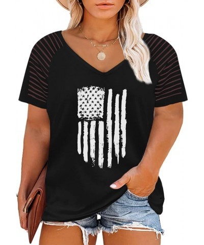 Womens Plus Size Summer Tops Short/Long Sleeve V Neck Loose Casual Tee Shirt(1X-5X) A2 Black $14.57 T-Shirts