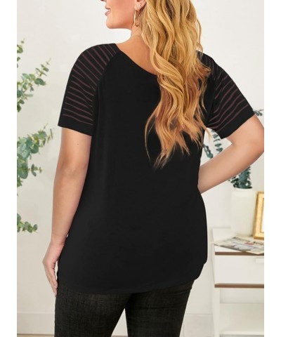 Womens Plus Size Summer Tops Short/Long Sleeve V Neck Loose Casual Tee Shirt(1X-5X) A2 Black $14.57 T-Shirts