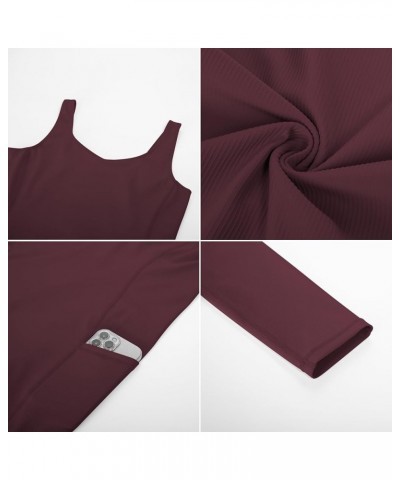 Maternity Romper Pregnancy Shapewear Knit Sleeveless Jumpsuit Wine Red $13.95 Jumpsuits