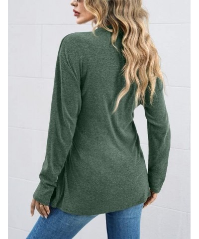 Women's Tie Waist Lightweight Long Sleeve Medium Length Cardigan Forest Green $17.10 Sweaters