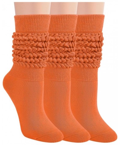 Slouch Socks Women 3 Pairs Scrunch Knit Knee High Boot Socks Size 6-11 Orange $12.73 Activewear