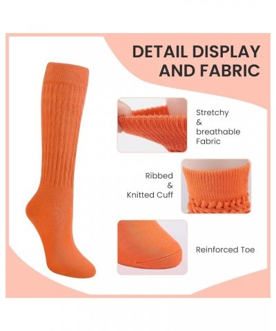 Slouch Socks Women 3 Pairs Scrunch Knit Knee High Boot Socks Size 6-11 Orange $12.73 Activewear