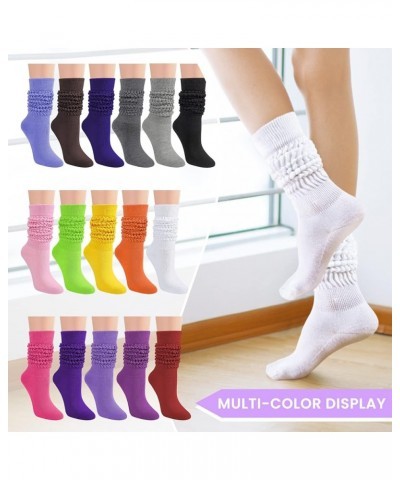 Slouch Socks Women 3 Pairs Scrunch Knit Knee High Boot Socks Size 6-11 Orange $12.73 Activewear