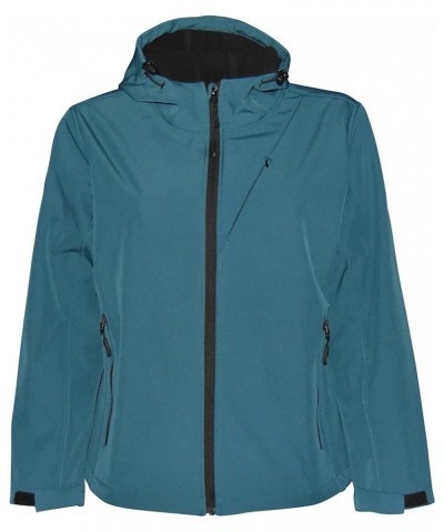 Womens Extended Plus Size Soft Shell Hooded Jacket Lagoon $22.94 Jackets