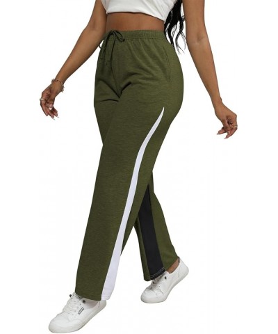 Sweatpants Women Baggy Straight Leg Sweat Pants Elastic Waist Drawstring Lounge Pants with Pockets 3 Army Green $11.99 Active...