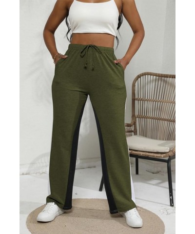 Sweatpants Women Baggy Straight Leg Sweat Pants Elastic Waist Drawstring Lounge Pants with Pockets 3 Army Green $11.99 Active...