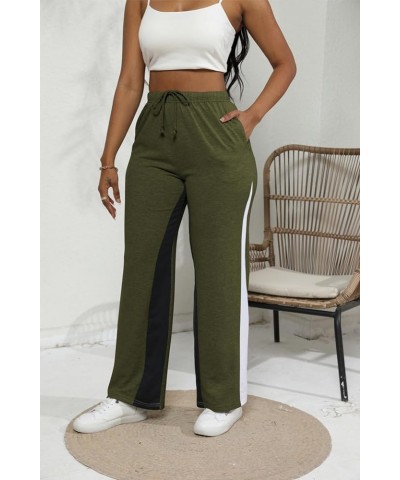 Sweatpants Women Baggy Straight Leg Sweat Pants Elastic Waist Drawstring Lounge Pants with Pockets 3 Army Green $11.99 Active...