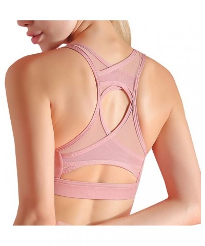 Racerback Sports Bras for Women Padded High Impact Support for Yoga Gym Running Fitness Rope Skipping Boxing Style6-light Pin...