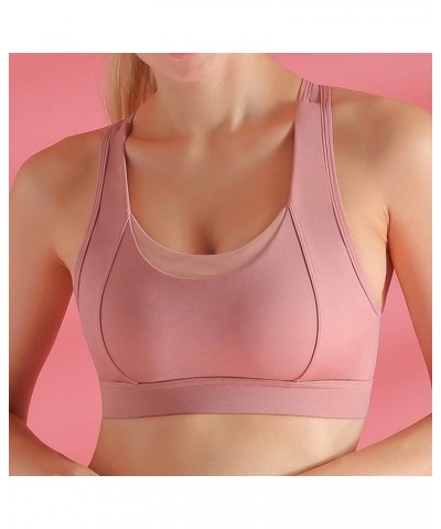 Racerback Sports Bras for Women Padded High Impact Support for Yoga Gym Running Fitness Rope Skipping Boxing Style6-light Pin...