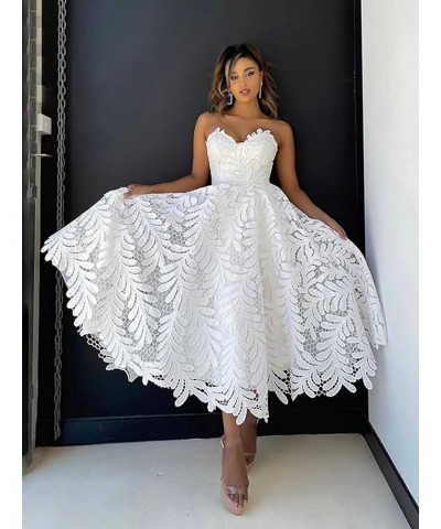 Lace 2024 Prom Dresses Short Sweetheart Neck Homecoming Dresses A Line Formal Dresses for Teens Blush $53.00 Dresses