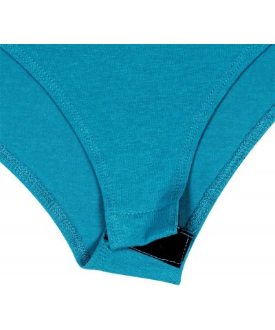 Short Sleeve Round Neck Body Suit-Breathable Cotton Stretch Teal $8.55 Bodysuits